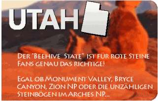  Der Beehive State ist für rote Steine Fans genau das richtige! Egal ob Monument Valley, Bryce Canyon, Zion National Park oder die unzähligen Steinbögen im Arches NP Park...