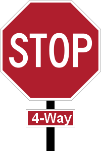 Four-Way-Stop Schild